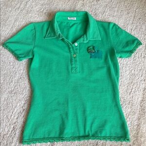 Miu Miu Vibrant Green Polo Shirt
